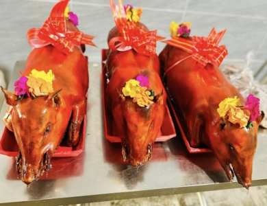 Gia công heo cúng nguyên con